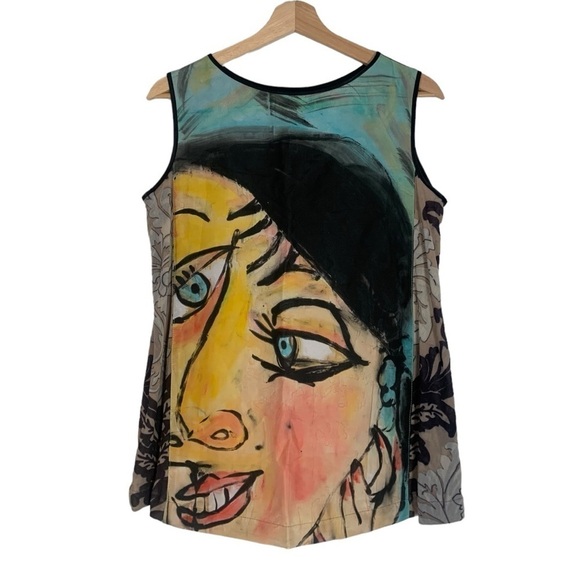 Victor Tung Art Deco Abstract Top Size Medium - Picture 1 of 7